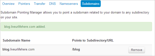 how to make subdomain in ipage done